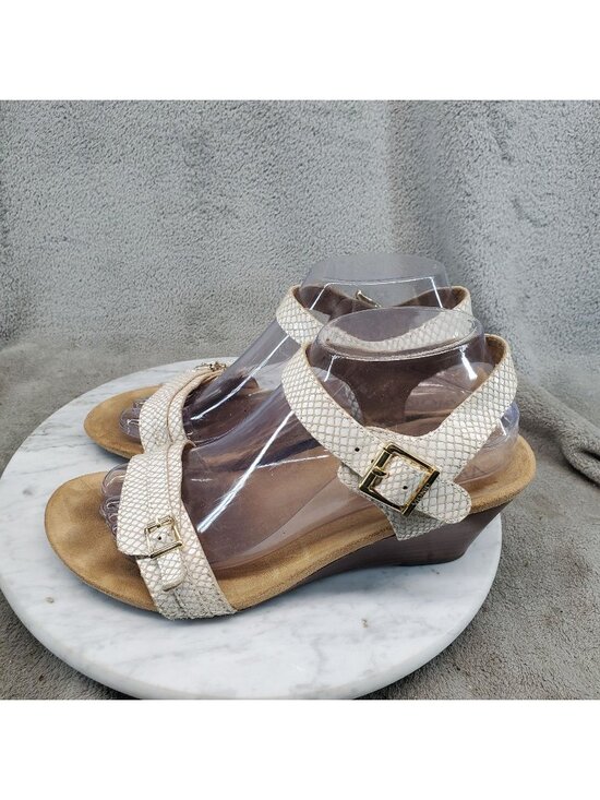 Vionic Shoes - Vionic Shoes Womens Size 8 Noble Laurie White Leather Wedge Sandals